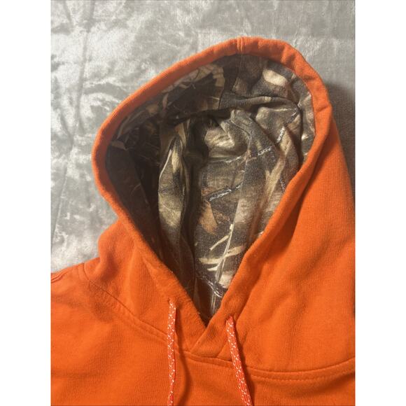 Duck Commander Orange Camo Lined Pullover Hoodie With Replacement String - Picture 2 of 13